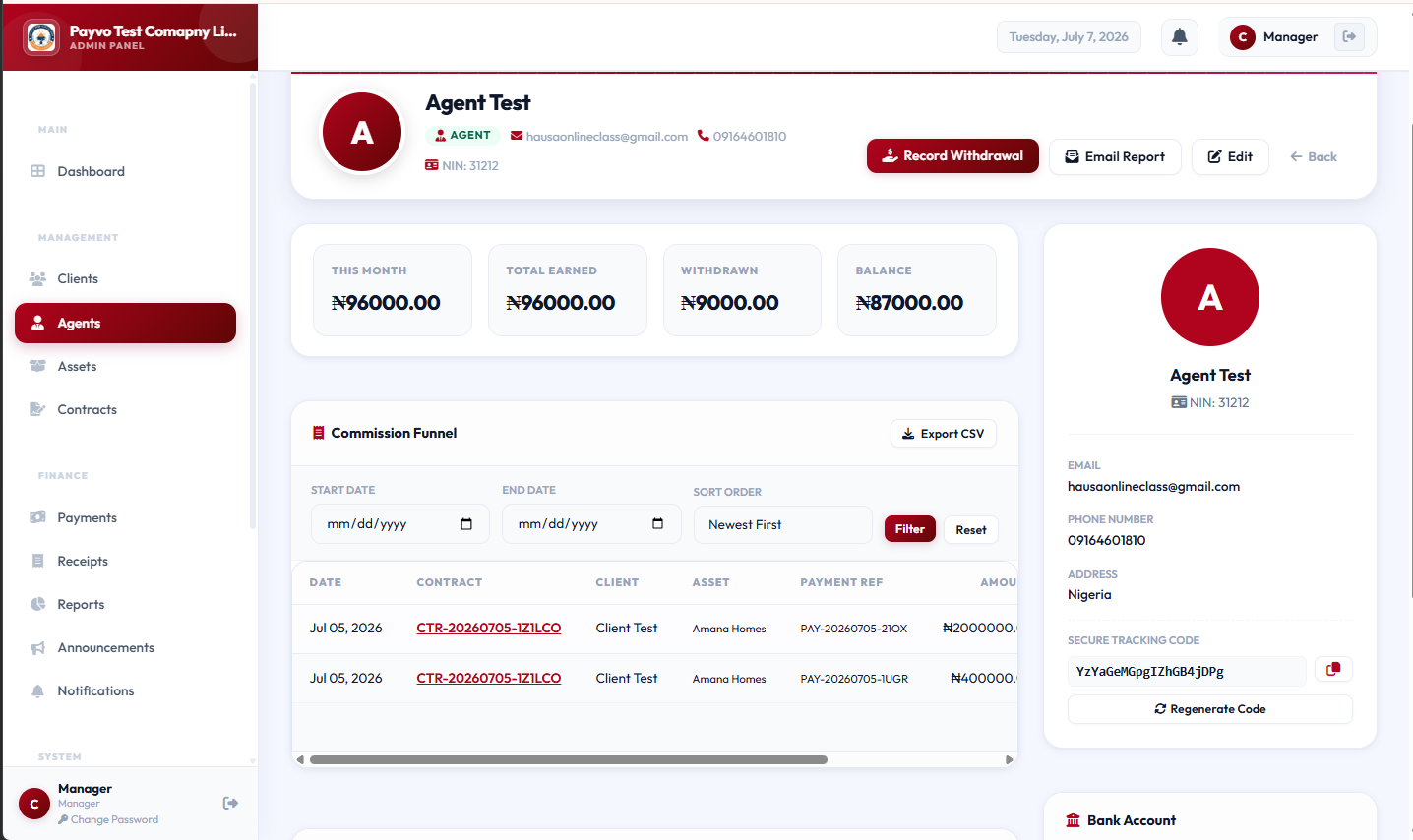 Agent: Agent details page