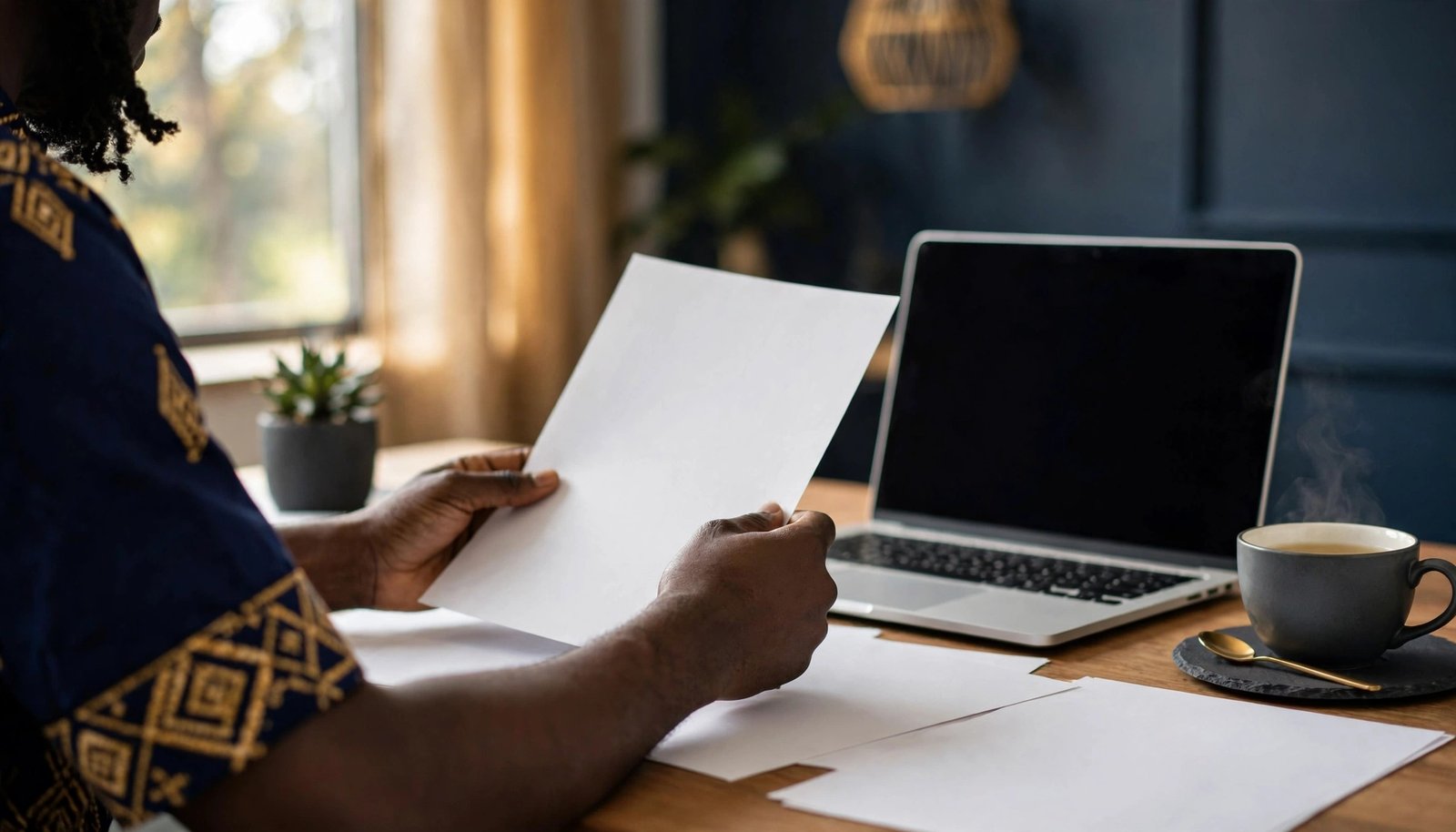 A business owner reviewing financial data on a