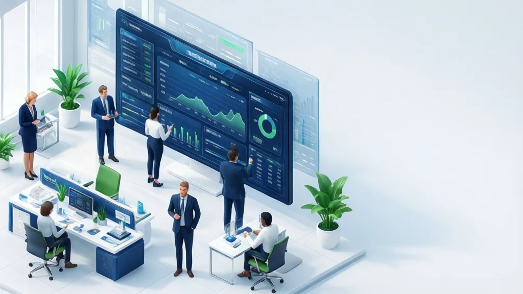 A sleek, modern office scene