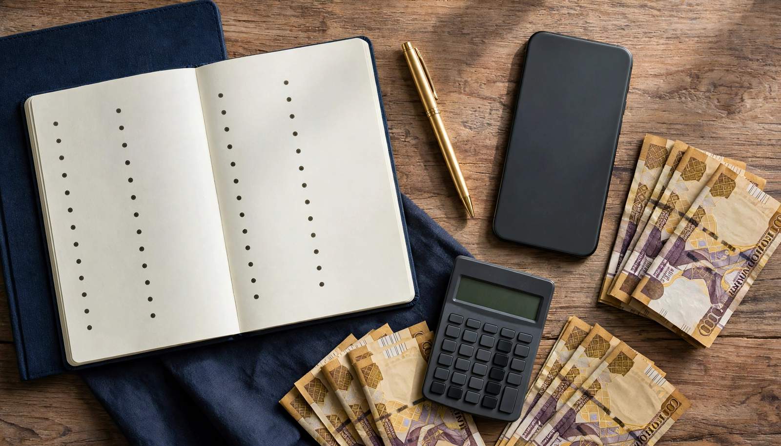Nigerian market vendor counting cash