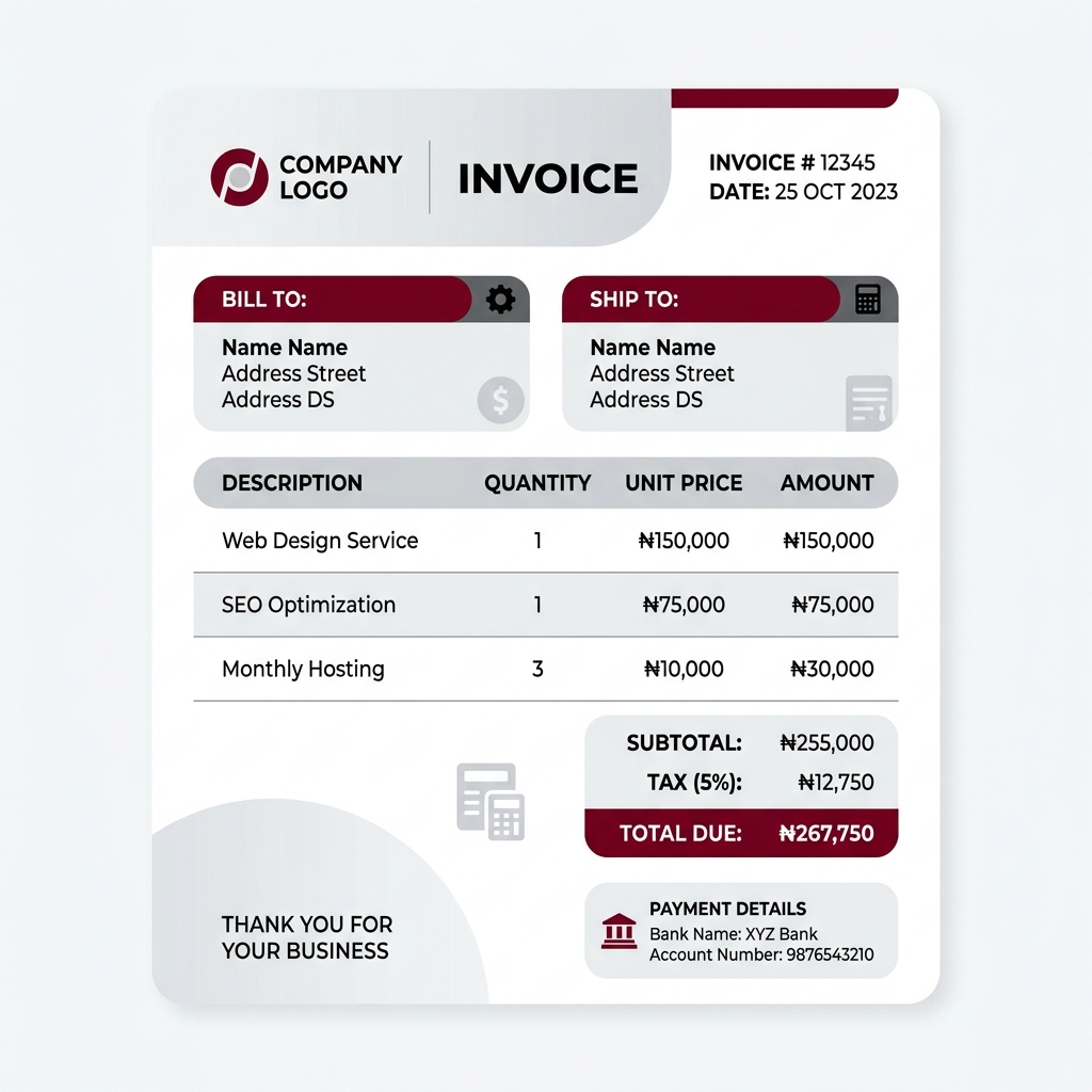 Receipt Layouts View
